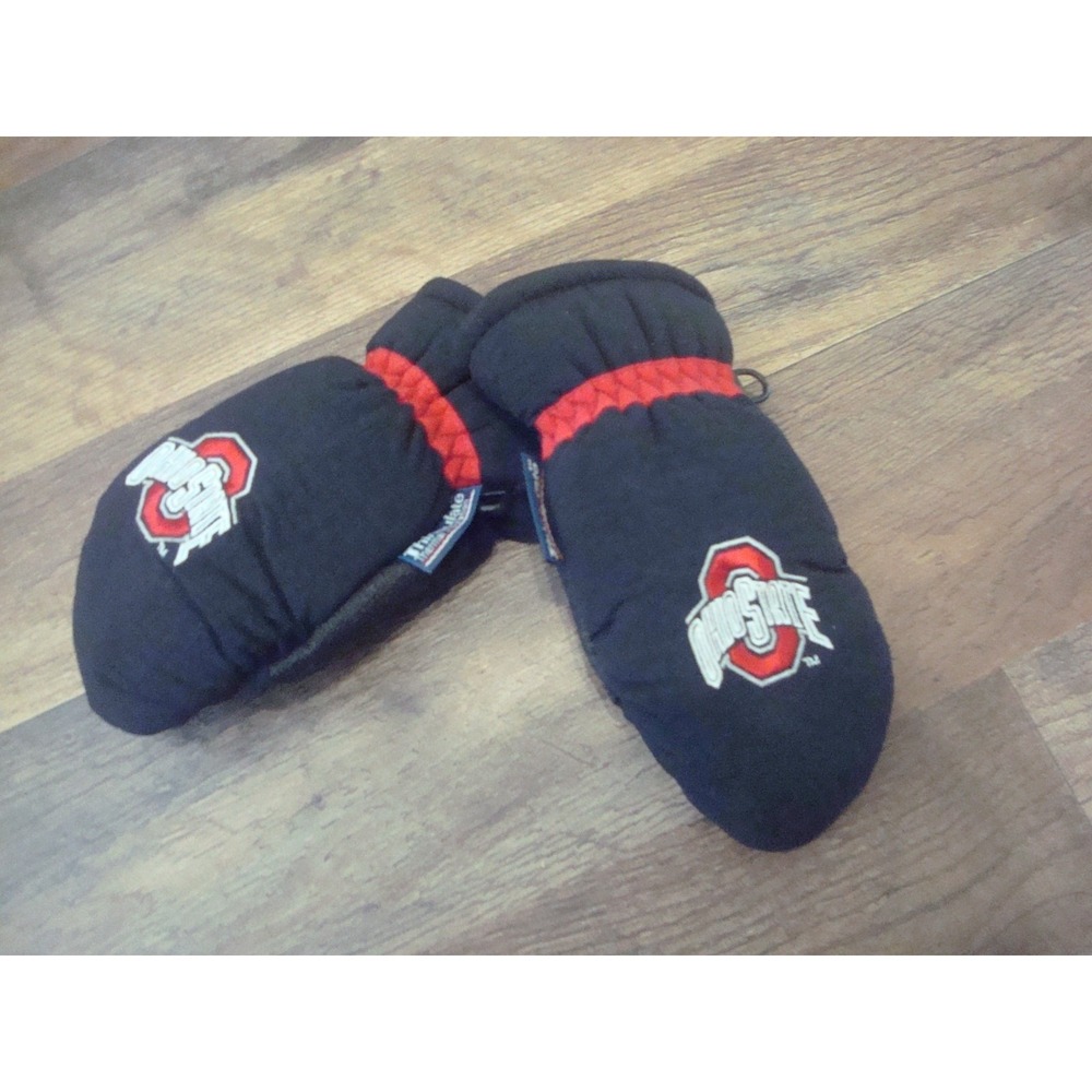 OHIO STATE BUCKEYES KIDS CHILDS 2-5YRS GLOVES MITTENS 90S DEADSTOCK  VINTAGE TT3